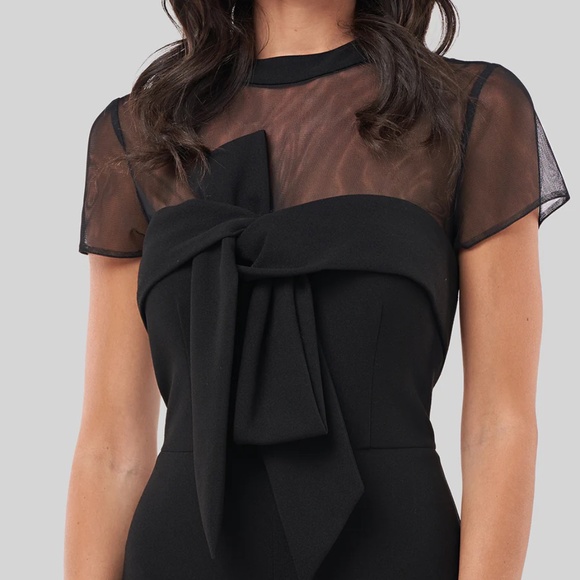 NEW JS Collections - Crepe Oversize Bow Jumpsuit - size 2 - Picture 3 of 5